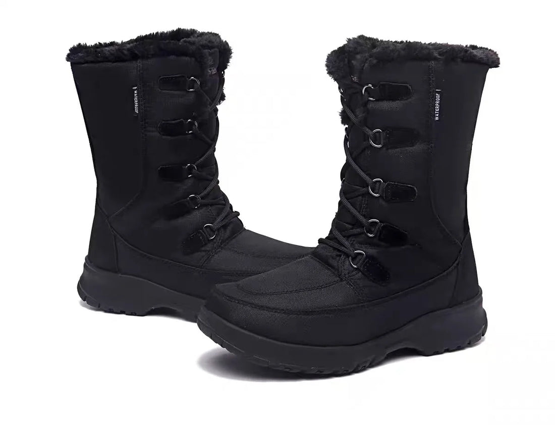 Velvet-Lined Snow Boots for Women, Waterproof and Anti-Slip, Warm Ski Boots, Outdoor Snow Boots, Nornortheast Harbin Snowfield