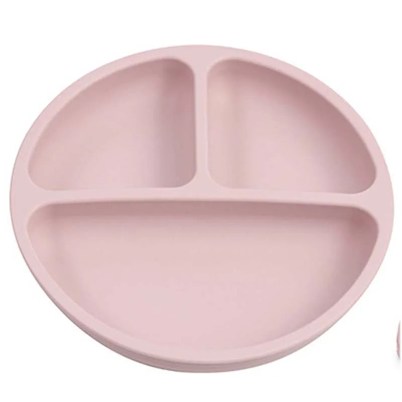 Baby Safe Silicone Dining Plate Suction Cartoon Children Dishes Feeding Toddler Training Tableware Retro Kids Smile Face Bowl