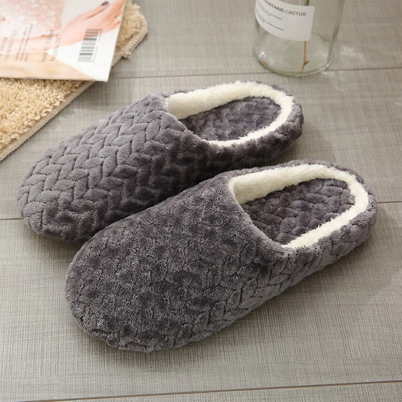 Women Indoor Slippers Plush Warmer Home Female Slipper Autumn Winter House Flat Floor Shoes Home Soft Slient Slides For Bedroom