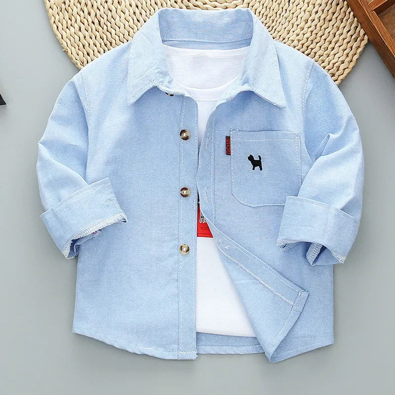 2023 Spring Baby Boys Shirts Kids Cotton Clothes Children Long Sleeve Plaid Shirt Autumn Toddler Girls Casual Shirts Tops 2-11Y