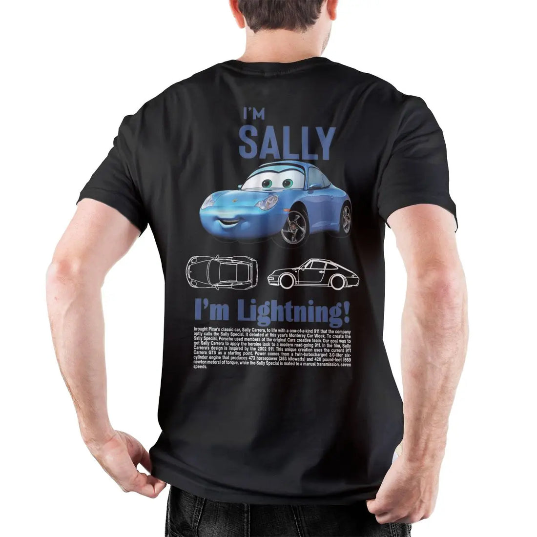 Men Sally I'm Lightning Cars T Shirts Mcqueen Cotton Clothing Creative Short Sleeve Round Collar Tee Shirt Plus Size T-Shirts