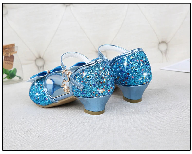 10 Colors Children Princess Sandals Kids Girls Wedding Shoes High Heels Dress Shoes Bowtie Gold Pink Blue Silver Shoes For Girls