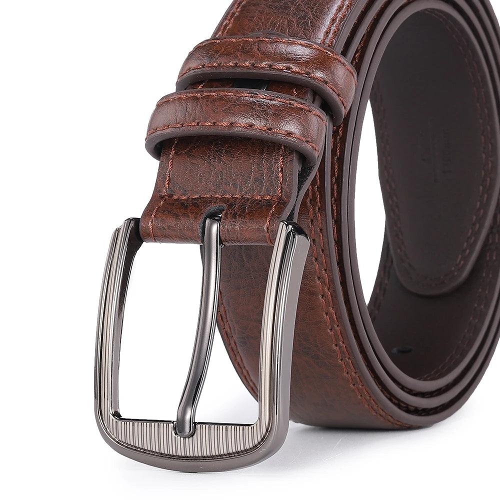 Men's Cowhide Pin Buckle Belt Fashion Genuine Leather Belt for Men High Quality Casual Jeans Belt Male Luxury Designer Business