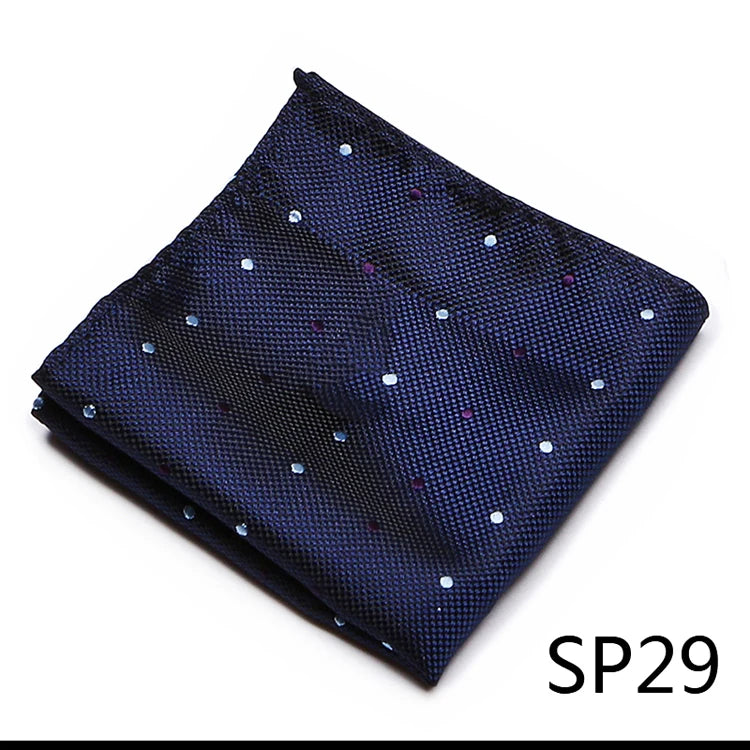 High Grade Brand Silk Kerchief Man Dark Blue Striped April Fool's Day Fit Formal Party Pocket Square Handkerchiefs Suit Hanky