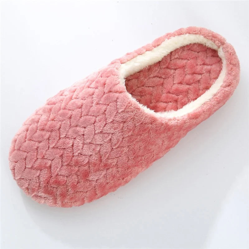 Women Indoor Slippers Plush Warmer Home Female Slipper Autumn Winter House Flat Floor Shoes Home Soft Slient Slides For Bedroom