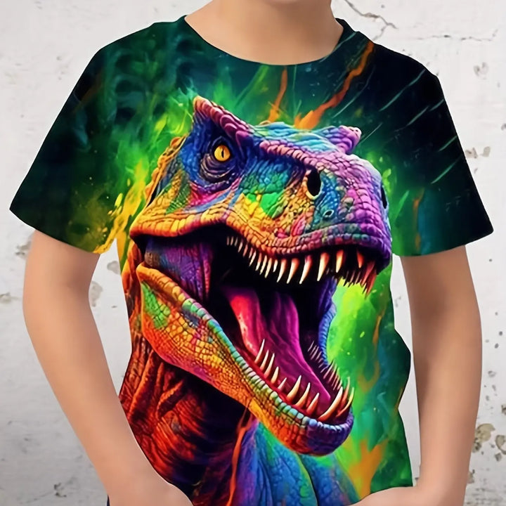 Children's Clothing Boys Tshirt Short Sleeve Child T-Shirt 3D Dinosaur Print Casual Kids Summer Clothes Girls Clothes Tops Tee