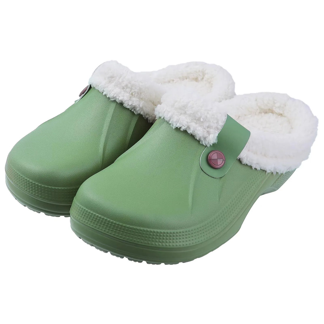 Crestar Women and Men Fur Lined Clogs Memory Foam Warm Fuzzy Slippers New Winter Waterproof Indoor Outdoor Comfortable Slippers