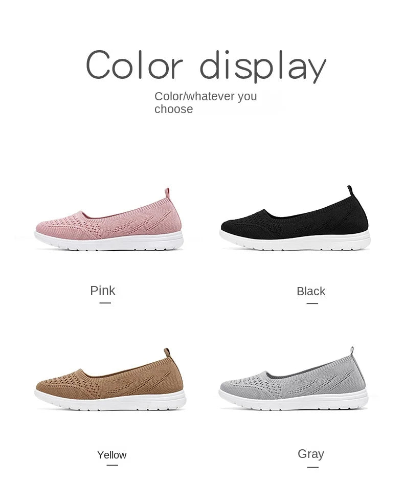 Women's Slip On Solid Color Shoes Summer Fashion Mesh Breathable Casual Shoes Walking Non Slip Platform Sandals Flats Loafers