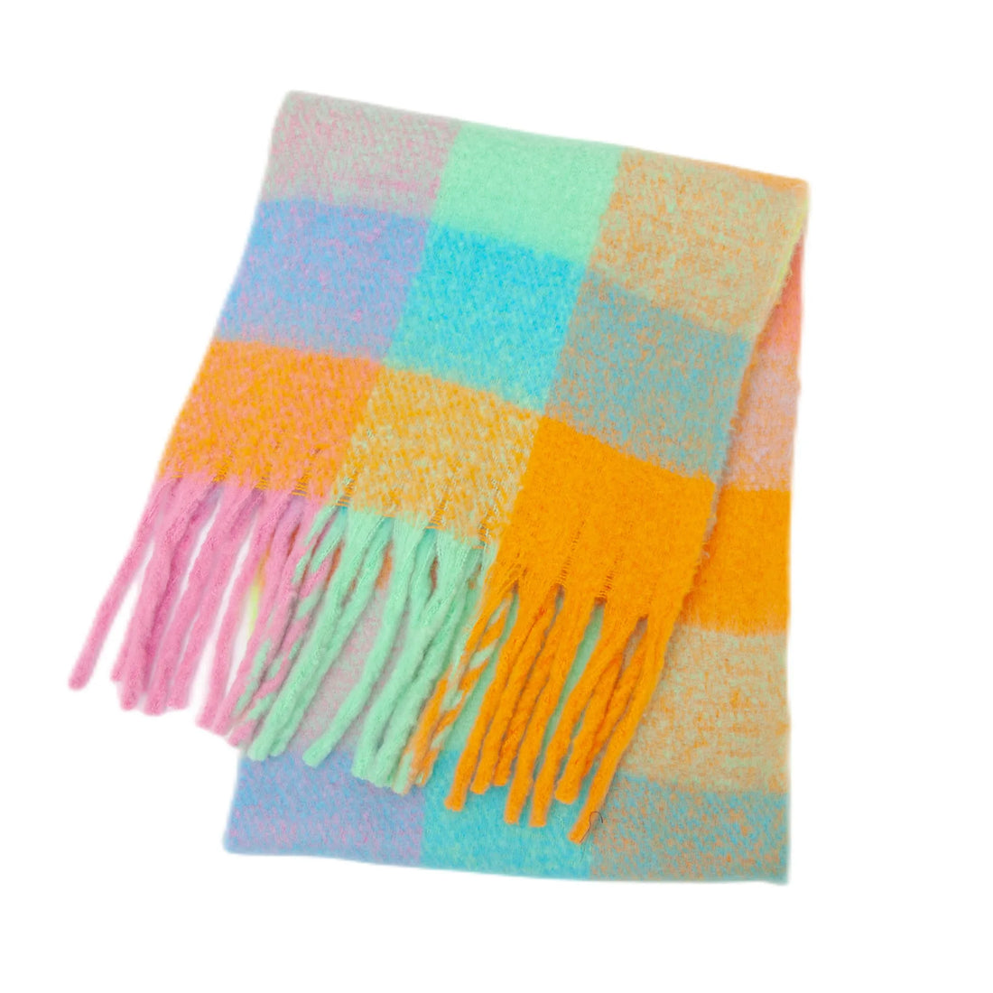 2025 Winter Thick Warm Scarf Women Cashmere Shawl and Wraps Pashmina Neckerchief Bufanda Female Rainbow Hairy Tessel Echarpe New