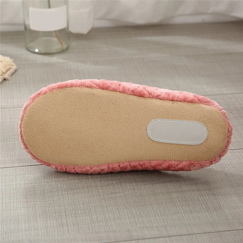 Women Indoor Slippers Plush Warmer Home Female Slipper Autumn Winter House Flat Floor Shoes Home Soft Slient Slides For Bedroom