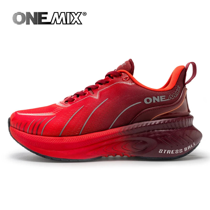 ONEMIX New Cushioning Running Shoes For Men Suitable Heavy Runners Lace Up Sports Women Non-slip Outdoor Athletic Male Sneakers