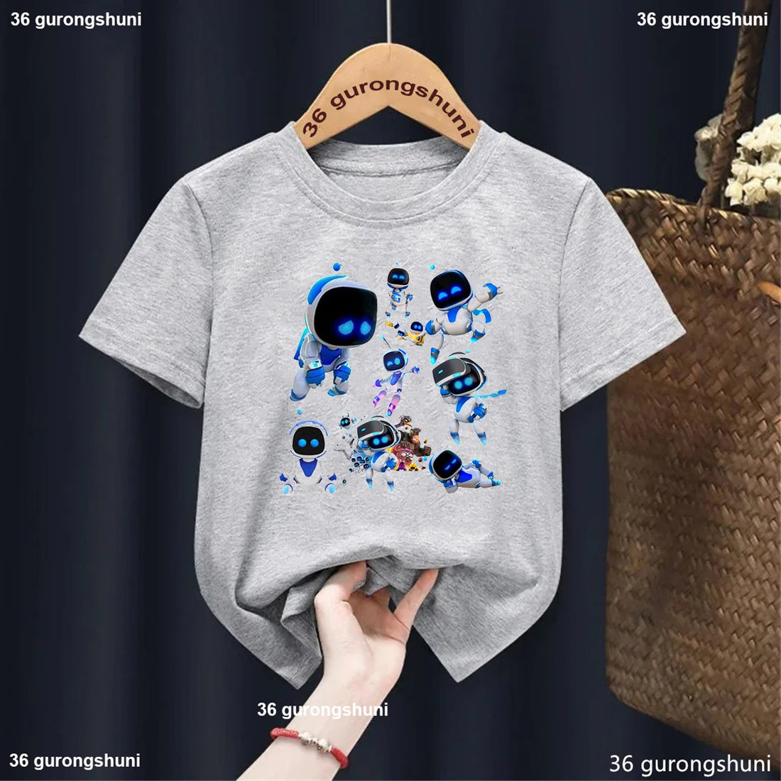 Newly Boys T-Shirts Astros Playroom Cartoon Print Children'S Tshirt Summer Casual Boys Clothes Toddler T Shirt Tops 1 To13 Year