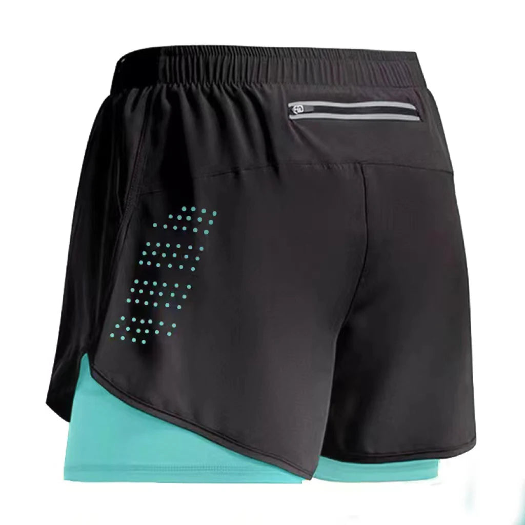 New Men Running Shorts Gym Sports Shorts 2 In 1 Quick Dry Workout Training Gym Fitness Jogging Short Pants Summer Men Shorts