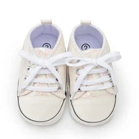 Newborn Baby Shoes Classic Sequins Canvas Shoes Cotton And Anti-slip Infant Casual Sneakers First Pair of Toddler Shoes 0-18M