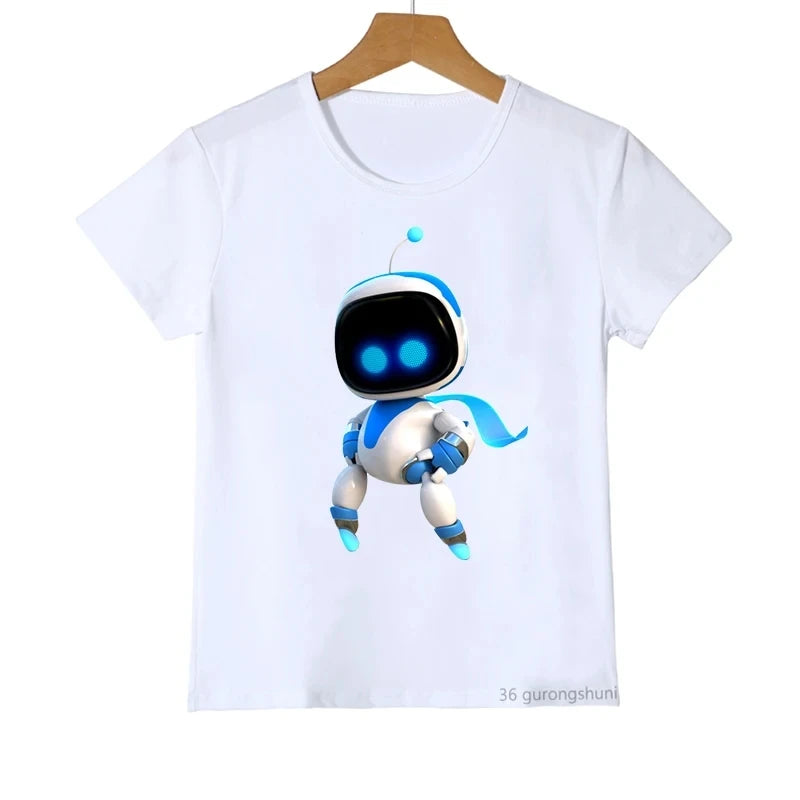 Newly Boys T-Shirts Astros Playroom Cartoon Print Children'S Tshirt Summer Casual Boys Clothes Toddler T Shirt Tops 1 To13 Year