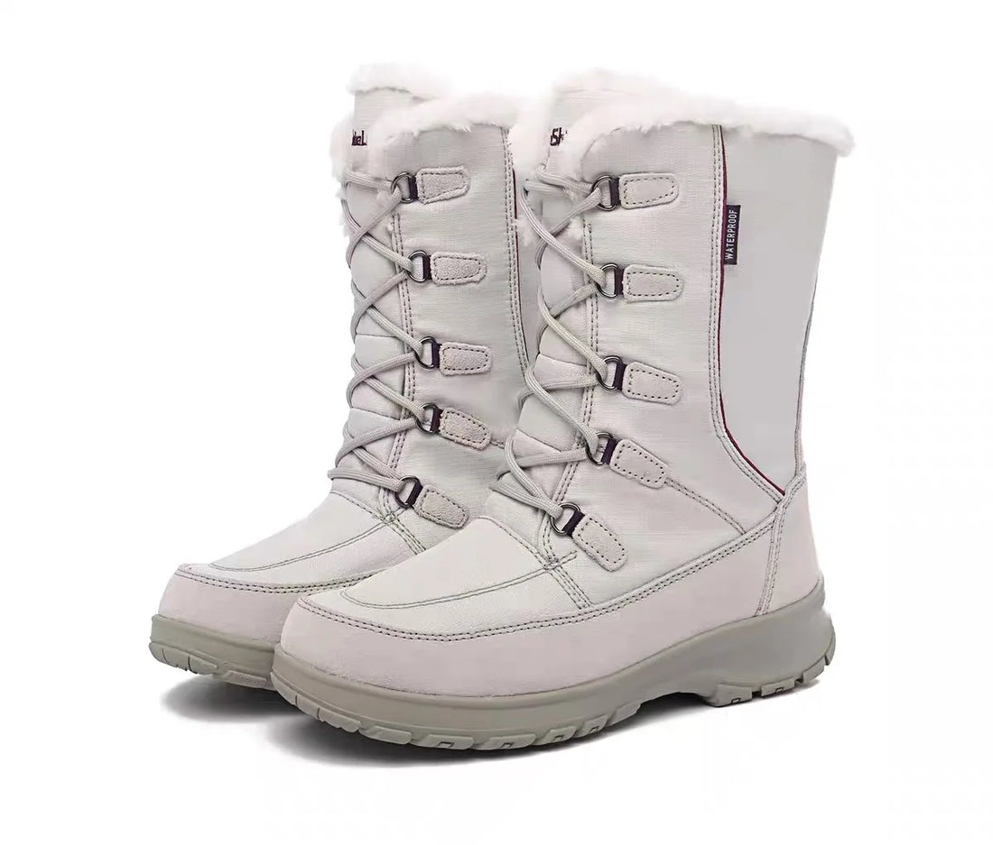 Velvet-Lined Snow Boots for Women, Waterproof and Anti-Slip, Warm Ski Boots, Outdoor Snow Boots, Nornortheast Harbin Snowfield