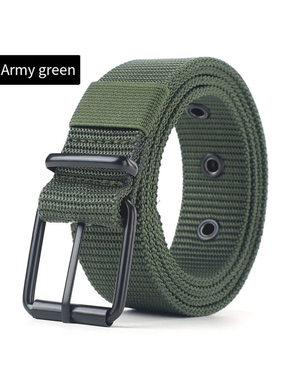 Perforated canvas belt men's needle buckle belt student youth Korean version versatile jeans belt military training extend