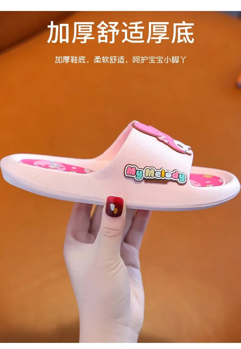 Sanrio Authorization Kuromi Children's Slides Summer Girls Indoor Non-slip Melody Baby Home Boys' Slippers Cute Outdoor Sandals