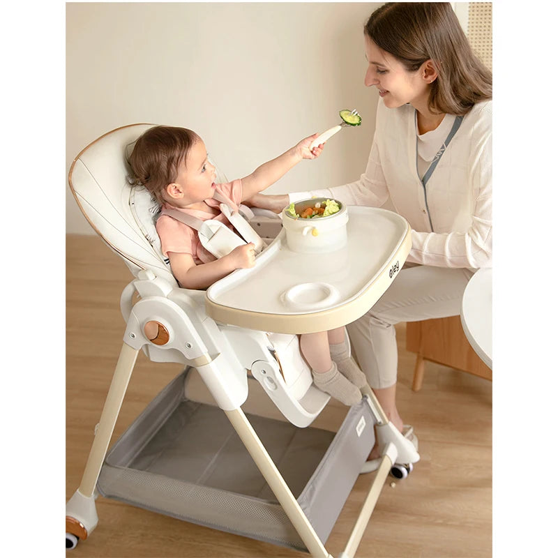 Luxury Baby High Chair with Removable Seat and Tray Adjustable Height Baby Feeding Chair Assembly-free dining chair