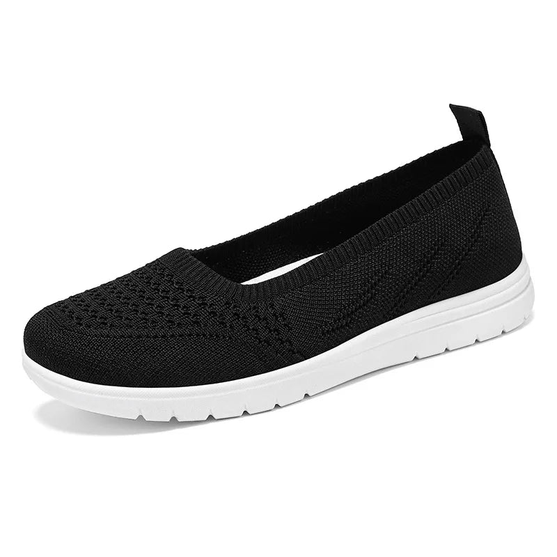 Women's Slip On Solid Color Shoes Summer Fashion Mesh Breathable Casual Shoes Walking Non Slip Platform Sandals Flats Loafers