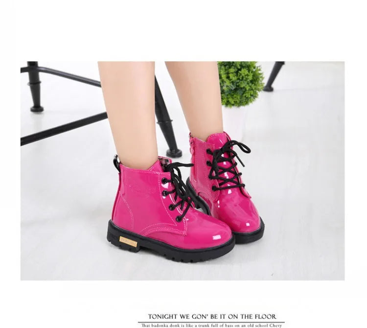 Kids Girls Boys Boots Non-slip Wear-resistant Soft Bottom Children Boys Girls Shoes Handsome Fashion Kids Warm Shoes