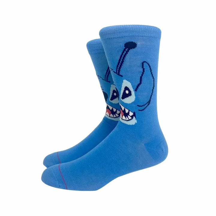 1 Pair New Design Cartoon Long Men Socks Stitch Kawaii Women Socks creative Skateboard socks Fashion knee-high Socks Size 37-45