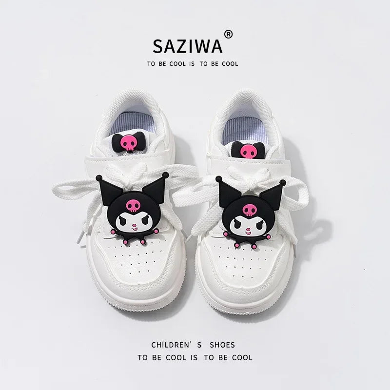 Sanrio Kuromi Children's Casual Shoes Girls Cute Cartoon Comfortable Board Shoes Breathable Non Slip Running Shoes Sneakers