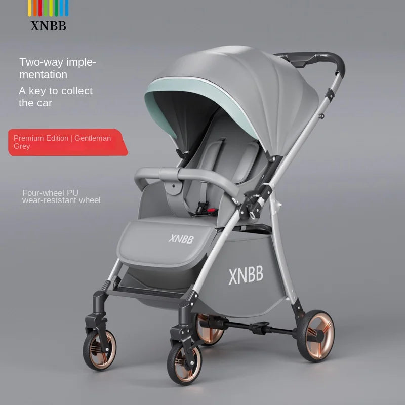 Baby Stroller can Sit or Lie Down Two-way High Landscape Portable Shock-absorbing One-touch Folding Children's Stroller Pram