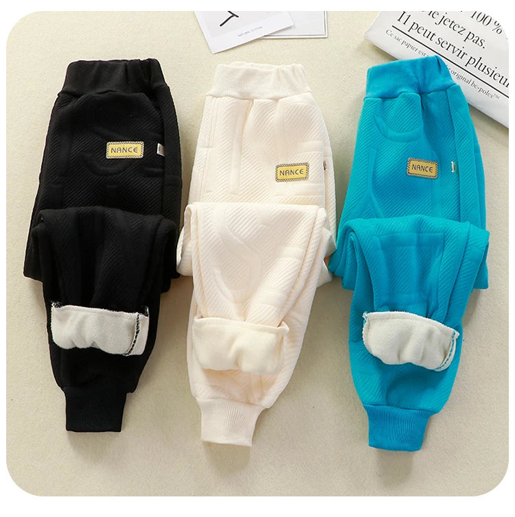 Children Sweatpants for Boys Girls Autumn Winter Thick Casual Pants Girl Student Loose Sports Pants Kawaii Letter Kids Trousers