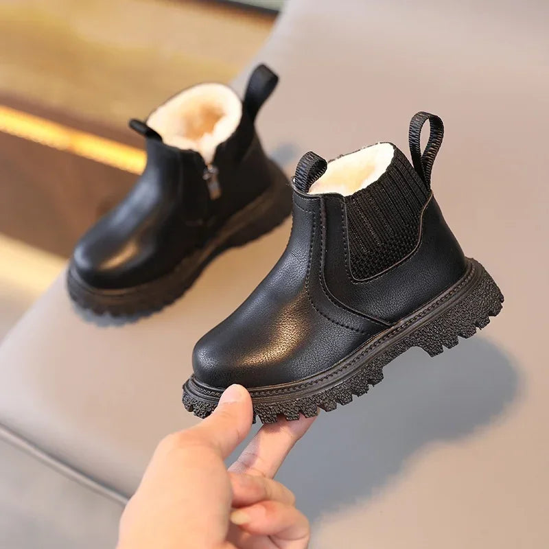 Autumn Winter Baby Kids Short Boots Super Warm Boys Girls Shoes Pu Leather Children Boots Fashion Toddler Boots Kids Snow Shoes