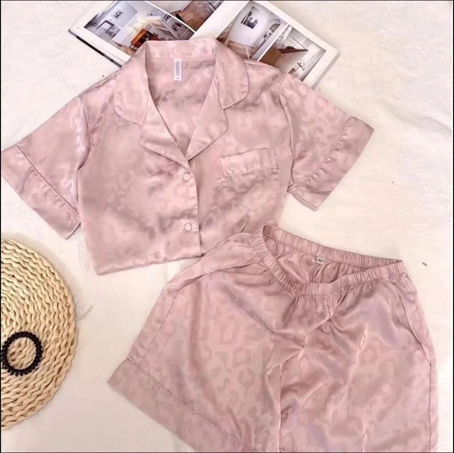 1 Set Women's Elegant Lounge Set, Plus Size Satin Striped Button Up Long Sleeve Shirt & Pants Pajamas