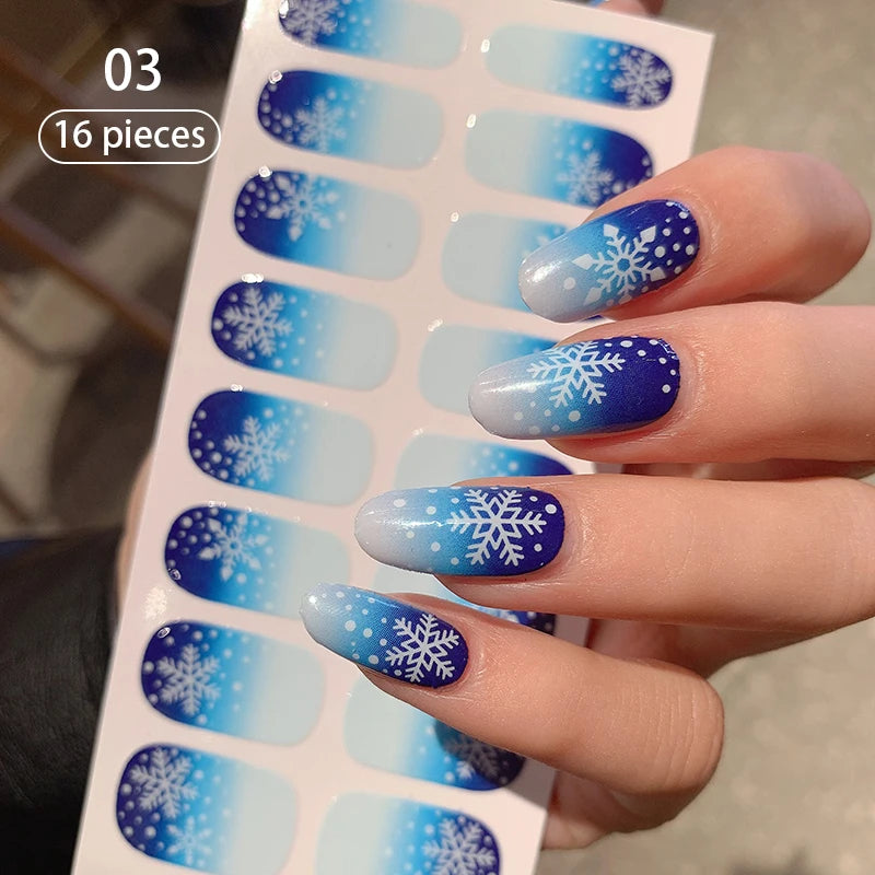 Full Cover Nail Stickers Fashion Nail Polish Nail Decoration Sparkling Glitter Self Adhesive Manicure Designer Nail Art Sticker