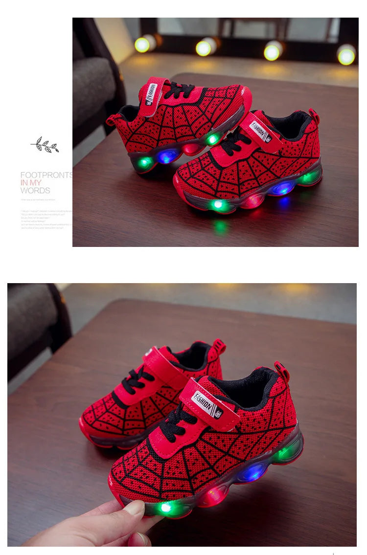 Disney Children's Sneakers Spiderman Boys Casual Shoes Spring Summer New Mesh Breathable Student Shoes Kids Anti-slip Casual Sho