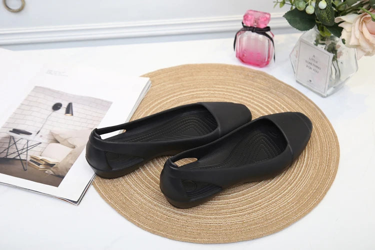 Summer Women Plastic Sandals Flats Shoes For Women Girls Ladies Mule Clogs Slippers Slip On Black Garden Clogs Immortal Anna W8