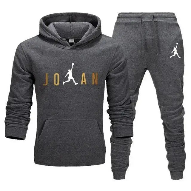 Men Tracksuit 2 Pieces Sets Hooded Sweatshirt +Drawstring Pants Male Hoodies Running Sportswear Men Women Autumn Sportwear