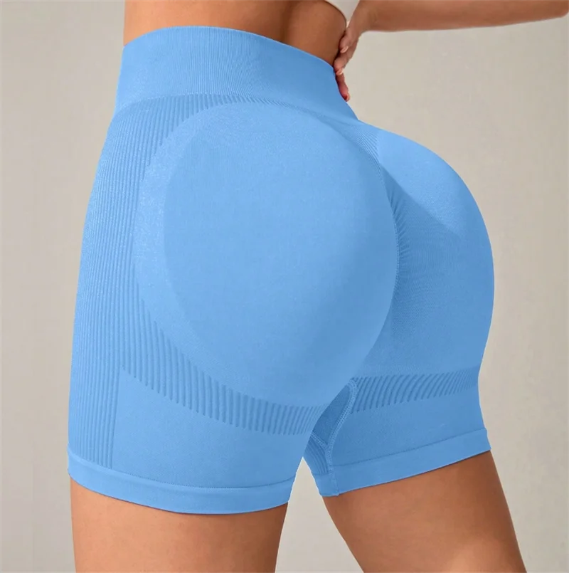 Yoga pants for women, slim fit and hip lifting, seamless knit sports and fitness shorts, tight pants, peach hip high waist yoga