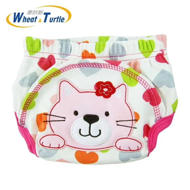 Mother Kids Baby Bare Cartoon Pattern Cloth Diapers Unisex Reusable Washable Infants Children Cotton Training Panties Diapering