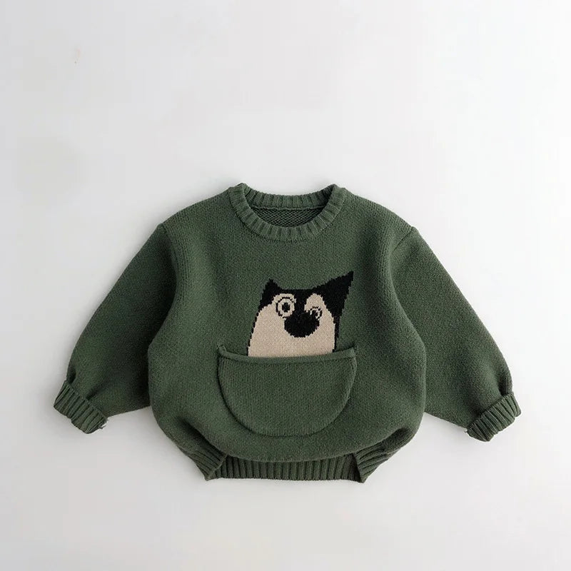 MILANCEL Kids Baby Clothes Sweaters Pullover Cartoon Boys Girls Knitwear Korean Style Children Infant Pullover Outwear