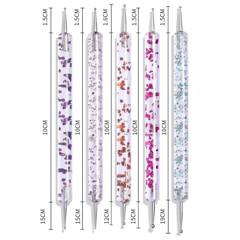 5/20Pcs Nail Art Brush Design Tip Painting Drawing Carving Dotting Pen Professional Nail Brushes Set Nail Art Manicure Tools