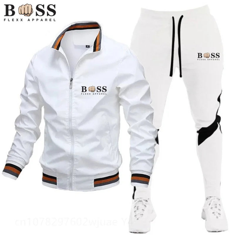 New Mens Tracksuits 2025 Men Sets Sweatshirt+sweatpants Tracksuit Zipper Stand Collar Sports Suit Jogging Fitness Men Clothing