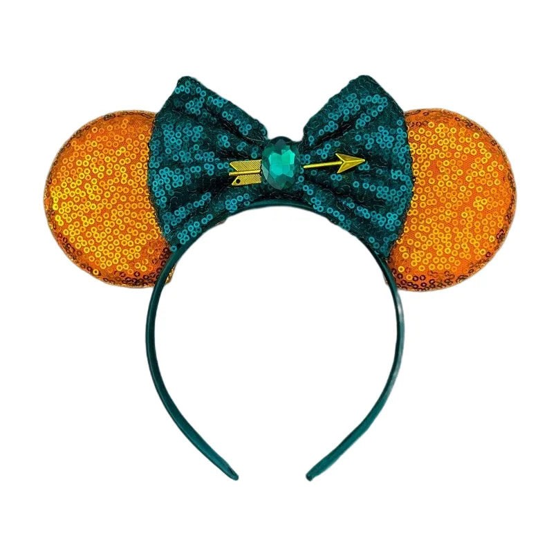 2023 New Style Mickey Minnie Ear Headband Sequin Bows Girl Adult Kids Halloween Party Cosplay Hair Accessories Princess Hairband