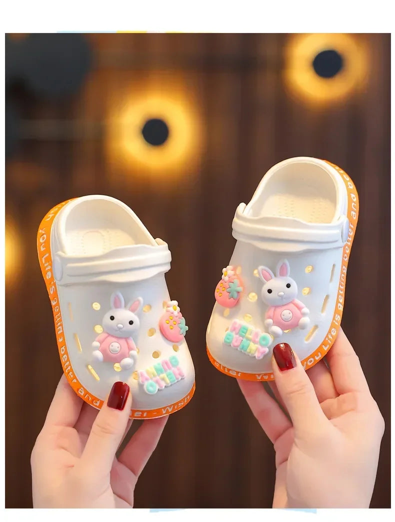 kids baby Girls Summer Sandals: Soft Sole Toddler children Indoor Slippers Cartoon Boys Breathable Hollow Shoes