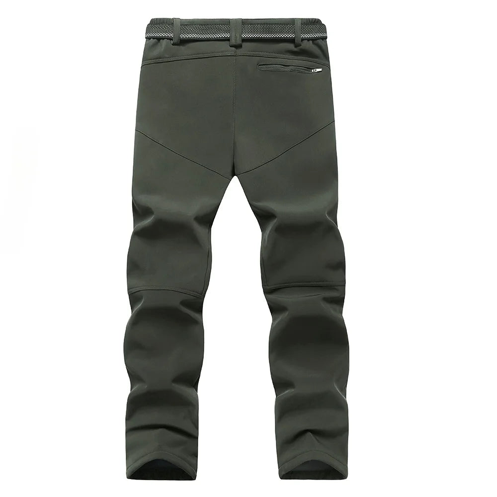 2025 Big Size Waterproof Pants Men Soft Shell Fleece Warm Trousers Male Outdoor Plus Large 9XL 4XL 8XL Work Winter Autumn Black