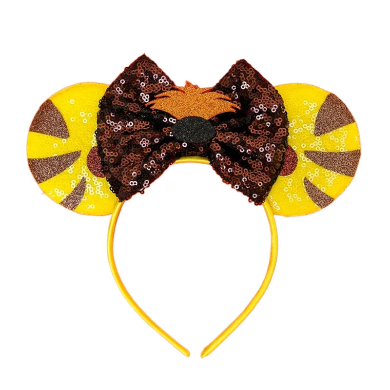 2023 New Style Mickey Minnie Ear Headband Sequin Bows Girl Adult Kids Halloween Party Cosplay Hair Accessories Princess Hairband