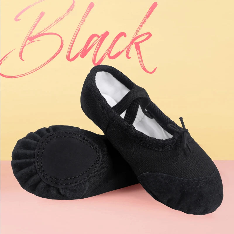 Girls' Drawstring Ballet Shoes Kids Soft Soled Dance Flats Adult Perfessional Dance Shoes Wear Resistant Non-slip Ballerina Shoe