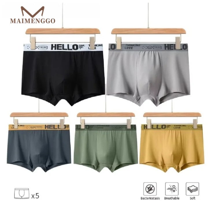 1/3/5pcs Men's Underwear, Breathable Comfy Quick Drying Stretchy Boxer Trunks, Sexy Underpants, Men's Trendy Boxer Panties