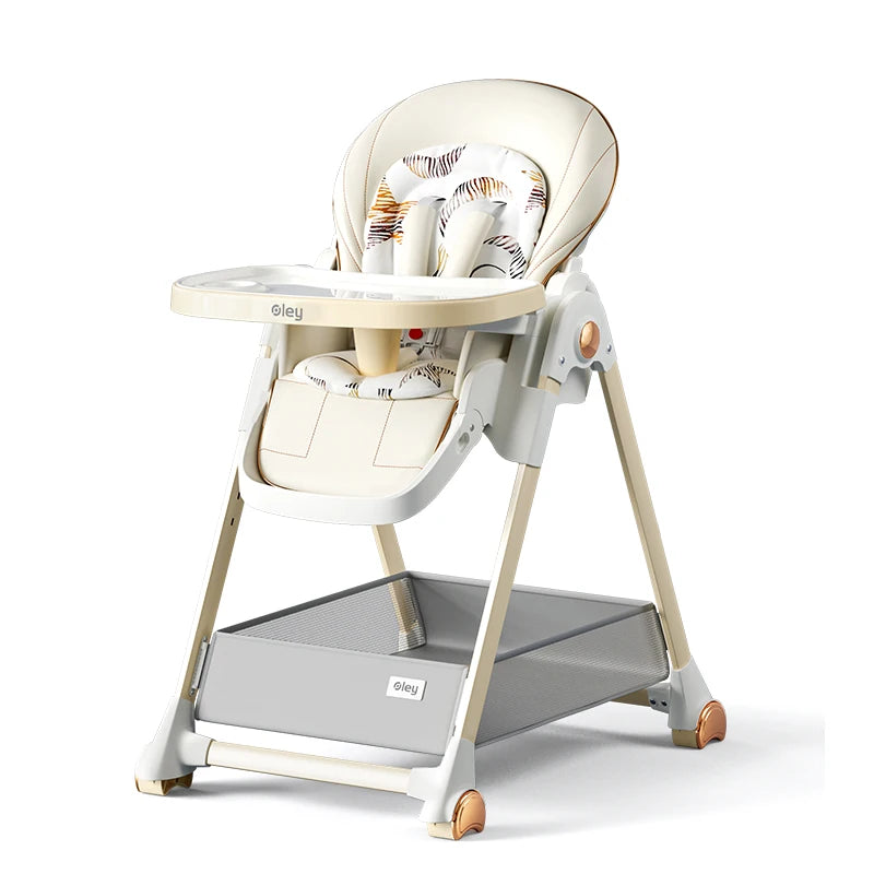 Luxury Baby High Chair with Removable Seat and Tray Adjustable Height Baby Feeding Chair Assembly-free dining chair