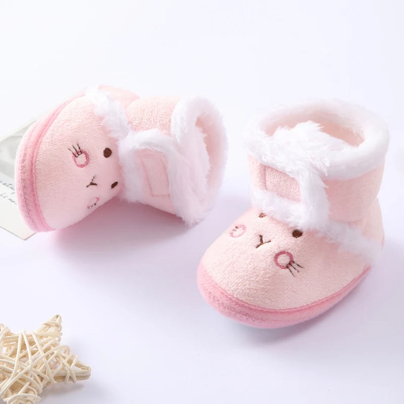 Snow Boots Baby Toddler Soft Sole Plus Velvet Warm Newborn First Walkers Infant Comfortable Walking Shoes