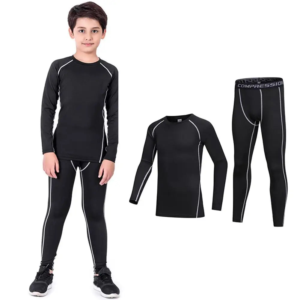 Kids' Sportswear Thermal Underwear Baby Quick Drying Clothes Soccer Compression Kids Sportswear Clothing Basketball Boy Y7F0