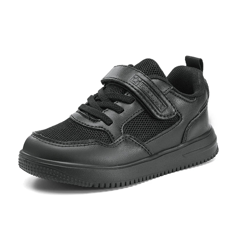 Children Sneaker Boys Casual Shoes Black Leather Flat Student Walking Shoes Non-slip Girl Lightweight Sports Tennis Footwear